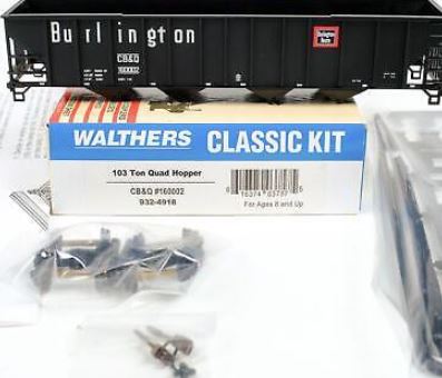 Walthers 932-4918 HO CB&Q 103 Ton Quad Hopper Kit #160002