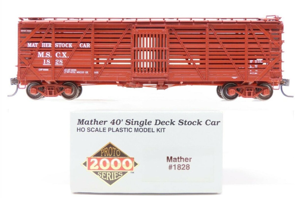Proto 2000 1828 HO Mather 40' Single Deck Stock Car Kit