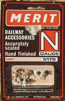 Merit International 5179 N Gauge Hand Finished Variety of Cow Figures (Set of 4)
