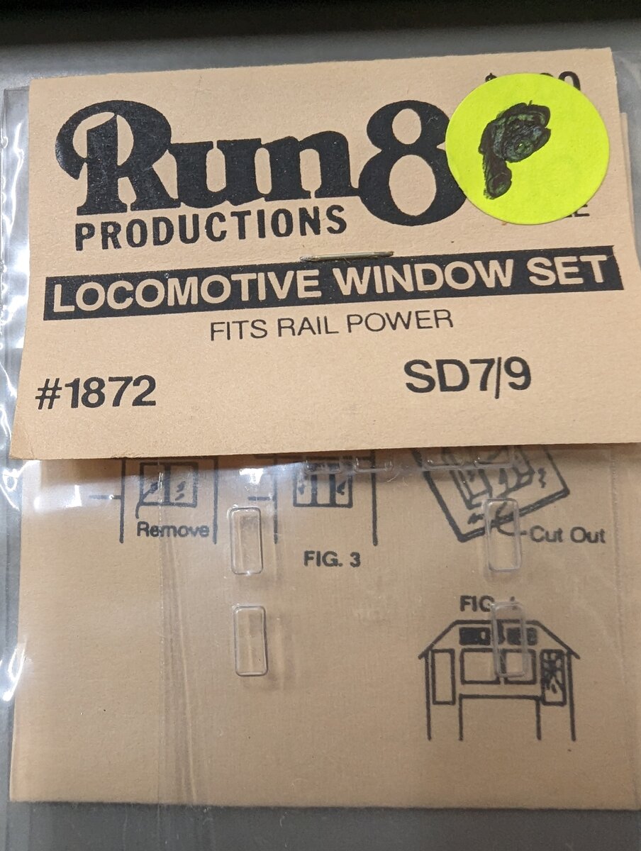 Run8 Productions 1872 HO Locomotive Window Set (Fits Rail Power) SD7/9