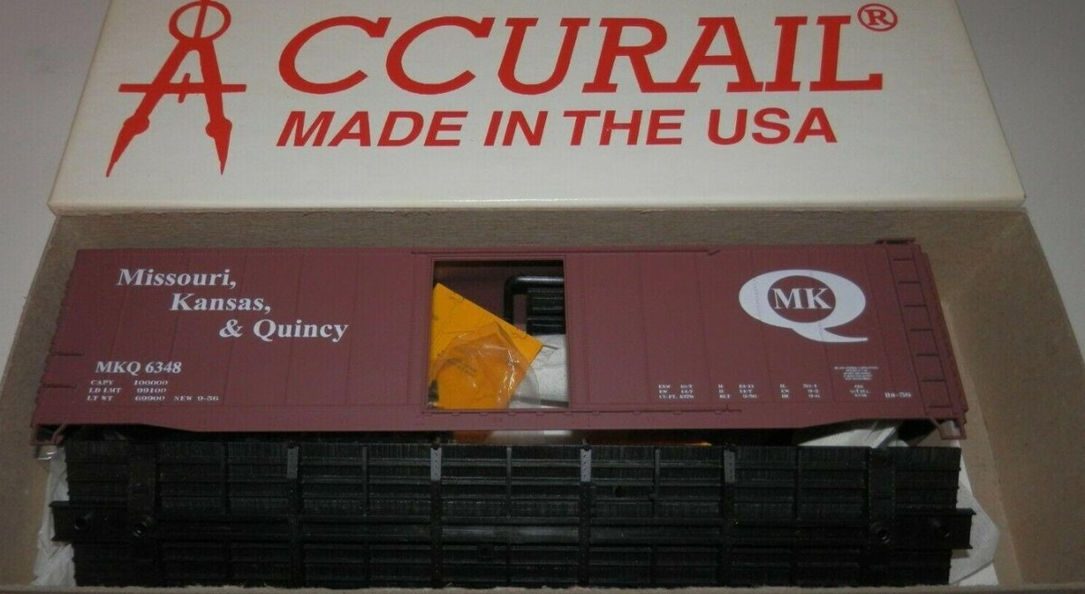 Accurail MKQ6348 HO Missouri Kansas & Quincy 50' Steel Boxcar Kit