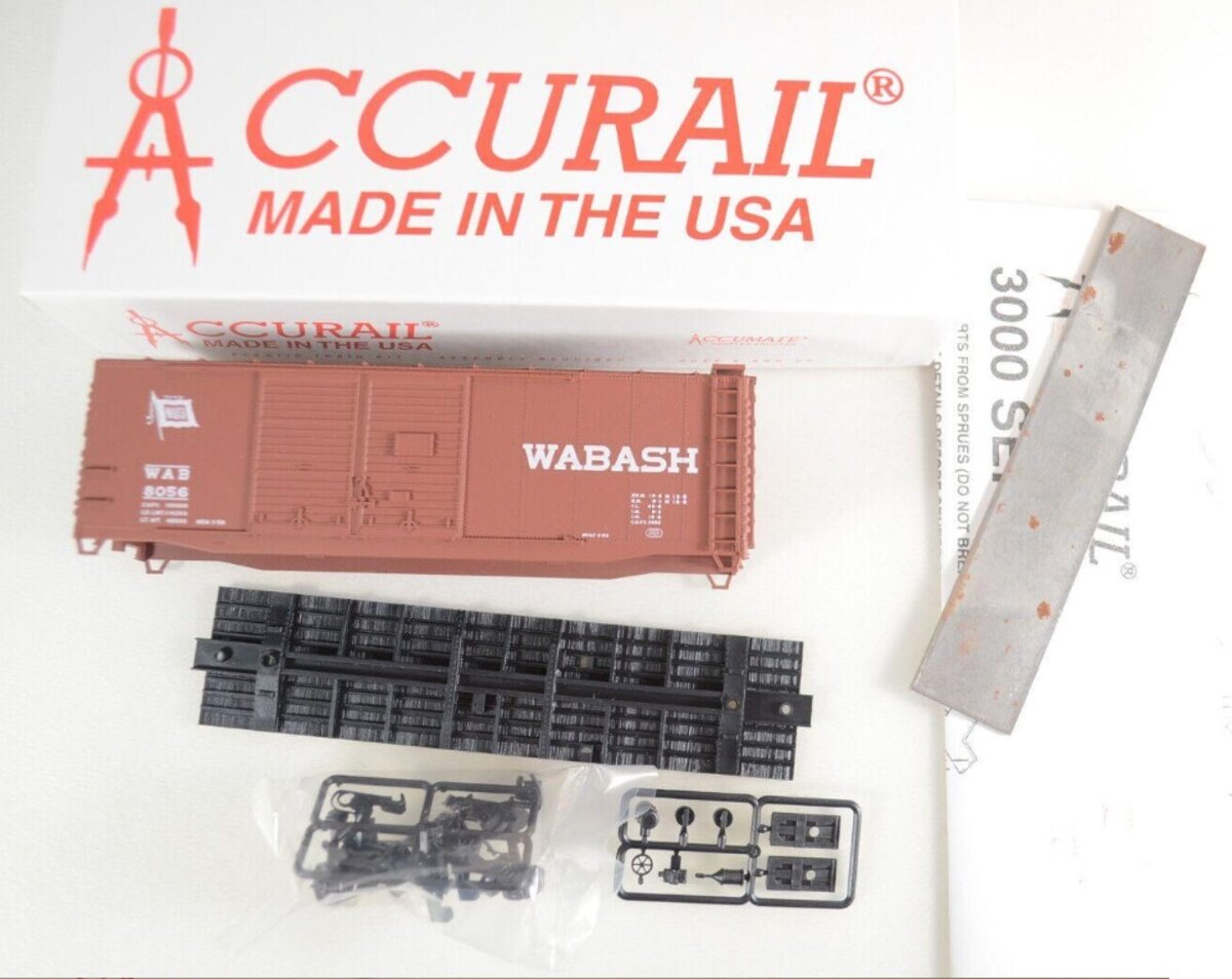 Accurail 8056 HO Wabash 5th Ave Car Shops 40' Double Door Boxcar Kit