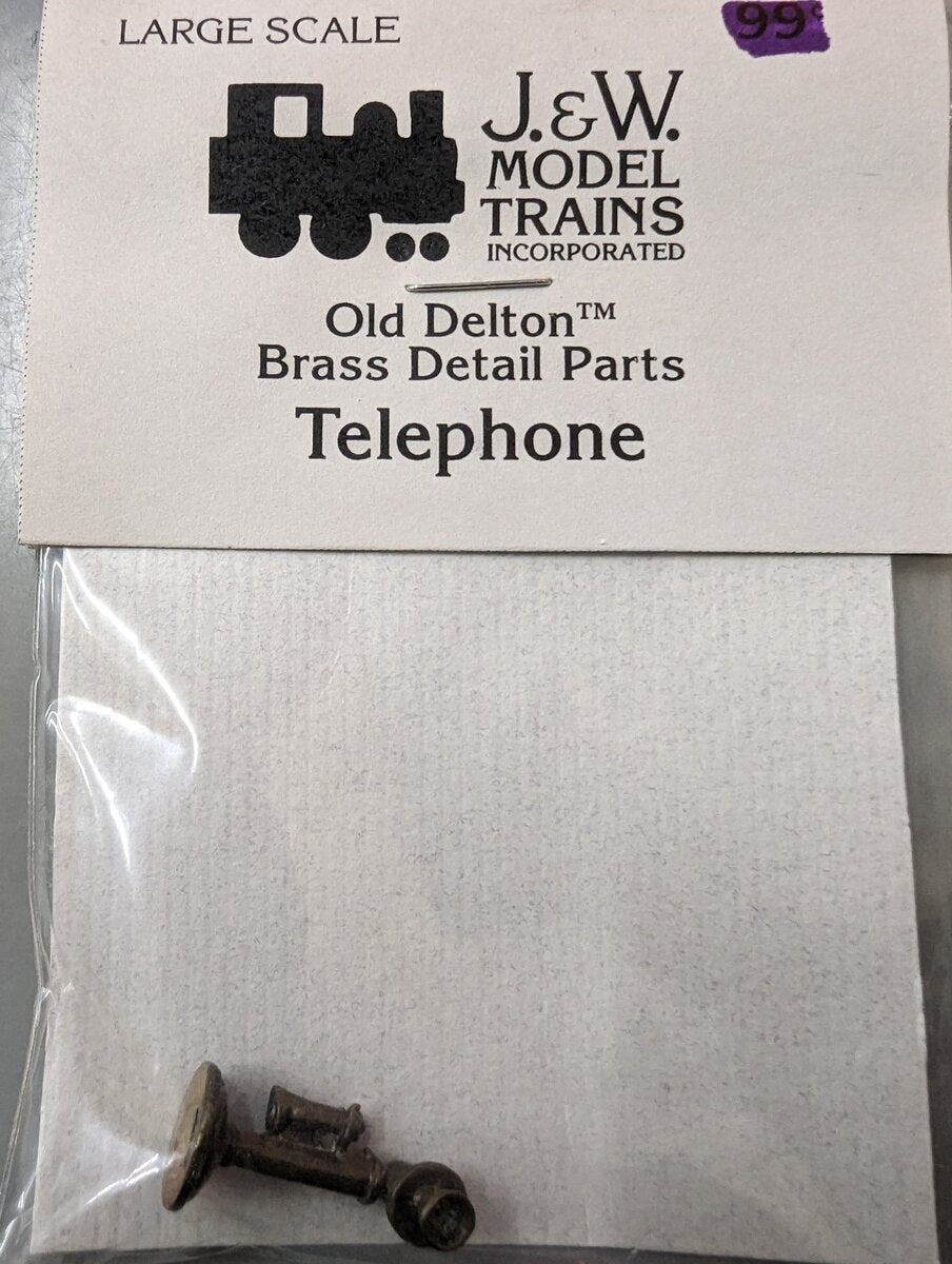 J&W Model Trains 99 G Scale Old Delton Brass Detail Parts Telephone