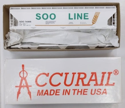 Accurail 22003 HO Soo Line ACF 3-Bay CVD Hopper # 74305 Kit