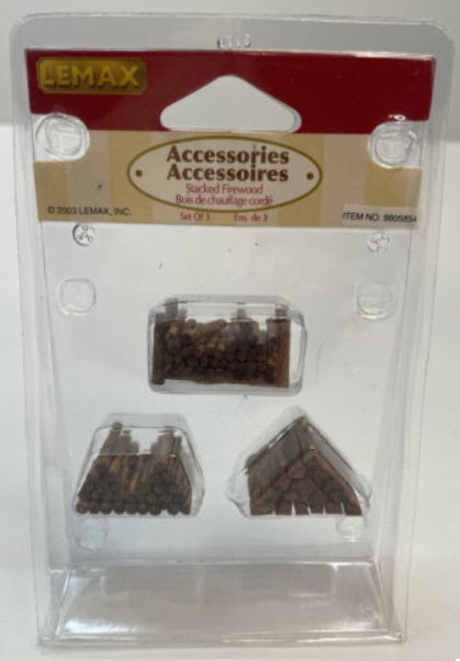 Lemax 9805854 Stacked Firewood Accessories (Pack of 3)