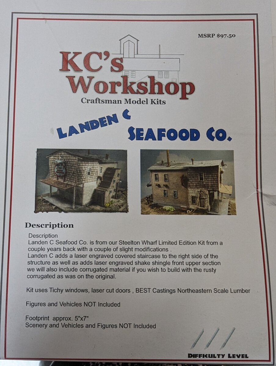 KC'S Workshop 111 HO Landen C Seafood Co. Craftsman Model Kit