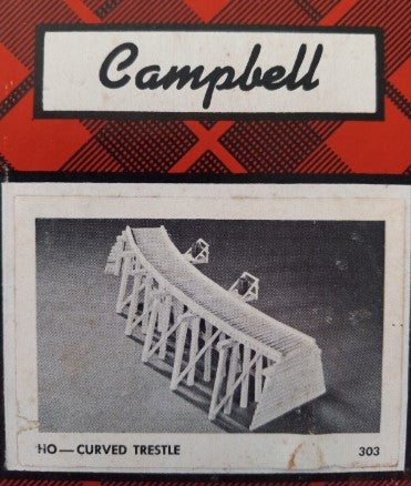 Campbell Scale Models 303-695 HO Curved Trestle Open Deck Building Kit