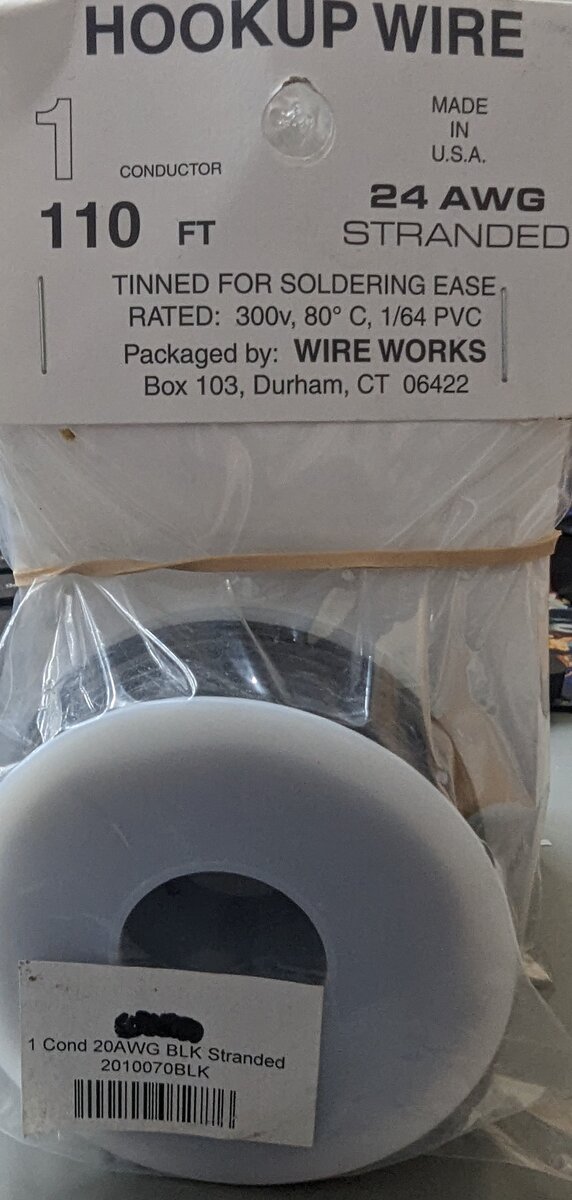 Wire Works 12407110 Black 110 FT Hookup Wire 24 AWG 1 Conductor
