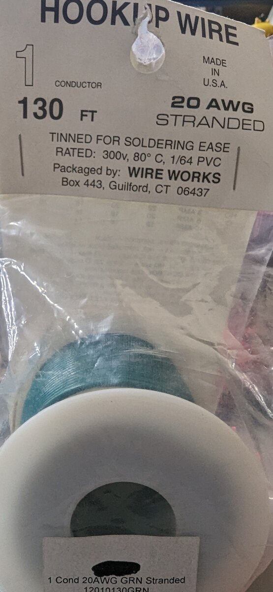 Wire Works 12010130 130 FT 20 AWG 1 Conductor Green Hookup Wire