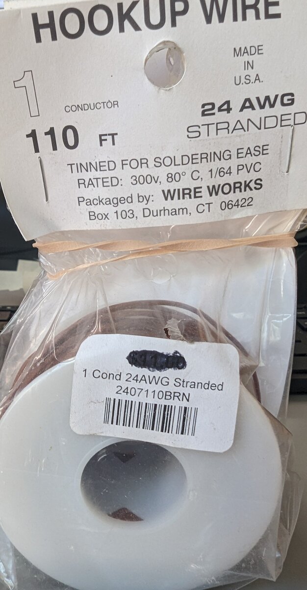 Wire Works 12407110 Brown 110 FT Hookup Wire 24 AWG 1 Conductor