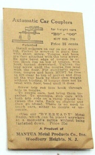 Mantua 710 HO And OO Automatic Car Couplers For Freight Cars Kit