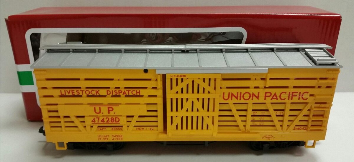 LGB 48681-03 G Scale Union Pacific Livestock Dispatch # 47428D