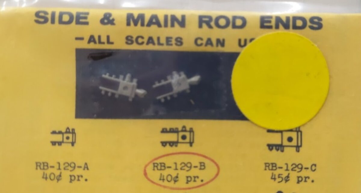 Coronado Scale Models RB-129-B All Scales Side & Main Rod Ends One Pair