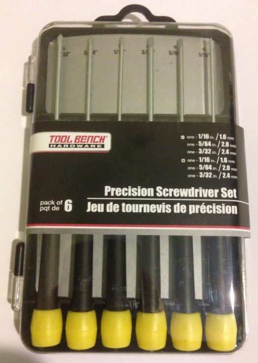 Tool Bench Hardware 186591 6 Piece Precision Screwdriver Set