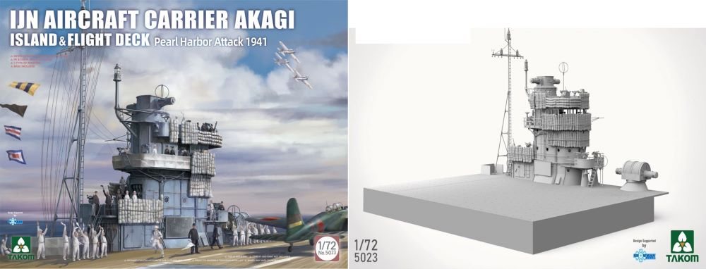 Takom 5023 1:72 Akagi Aircraft Carrier Island & Flight Deck Plastic Model Kit