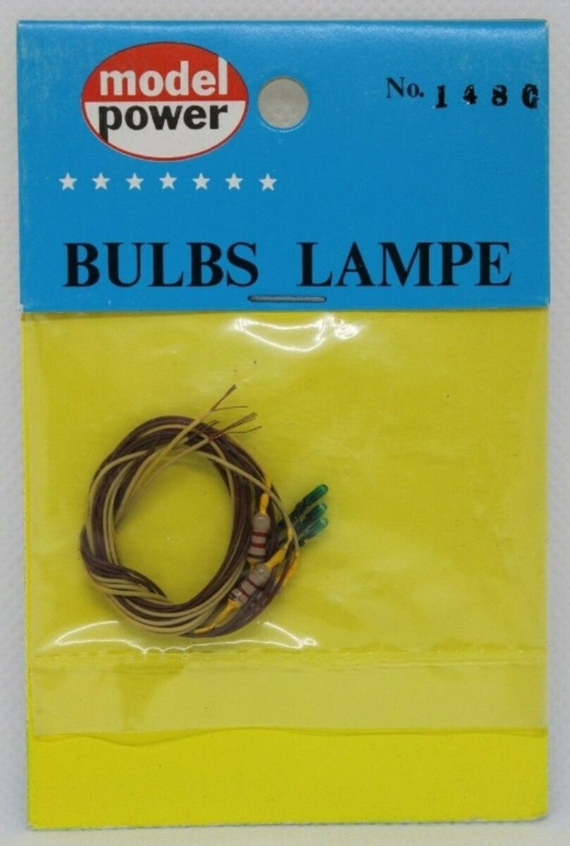 Model Power 148G HO Scale Green Bulbs Lamp 14 V (Pack of 3)
