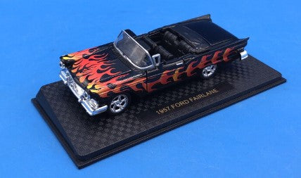 Road Champs 68600 1:43 Black w/Flames Ford Fairlane Convertible
