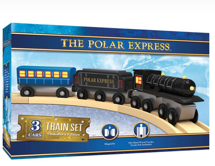 Masterpieces 41985 The Polar Express Magnetic Wooden Toy Train Set