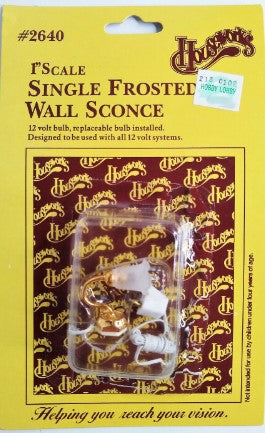 Houseworks 2640 1" Scale Single Frosted Wall Sconce, 12 Volt Bulb