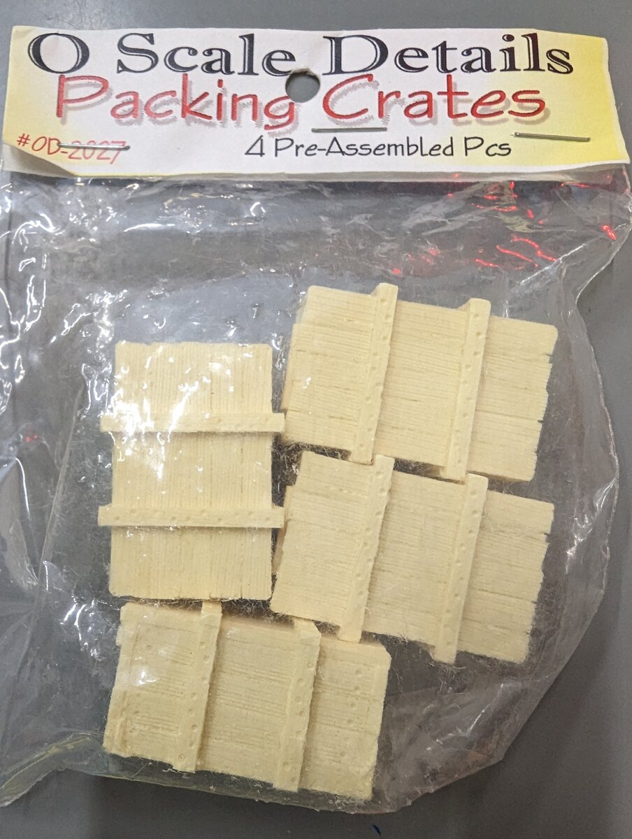 Model Tech Studios OD-2027 O Scale Details 4 Pre-Assembled Packing Crates