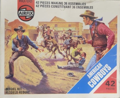 Airfix Products 1707-7 HO and OO Scale American Cowboys Figures (Box of 42)