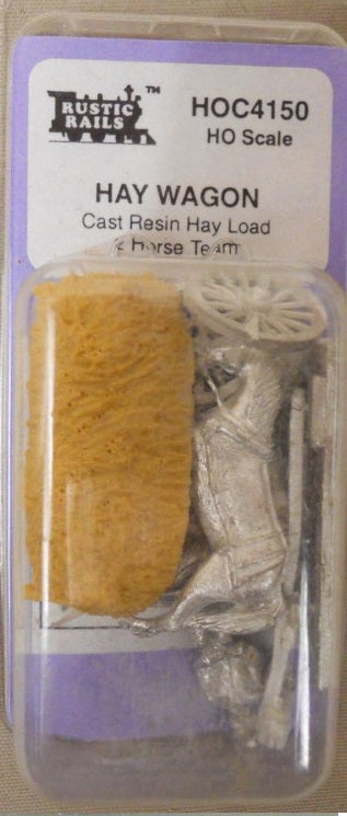 Rustic Rails HOC4150 HO Scale Hay Wagon Cast Resin & Metal Kit