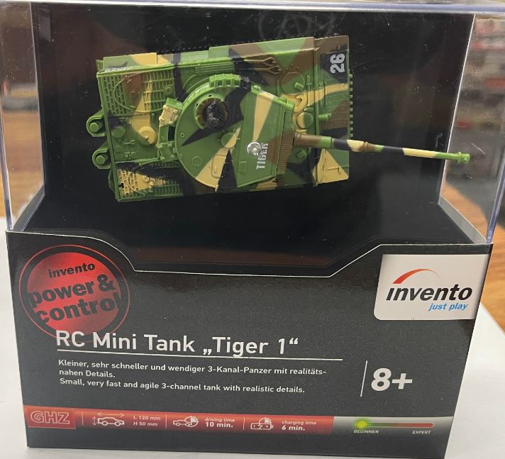 Invento Products 500072 RC Dark Green Camo Tiger 1 Mini Tank