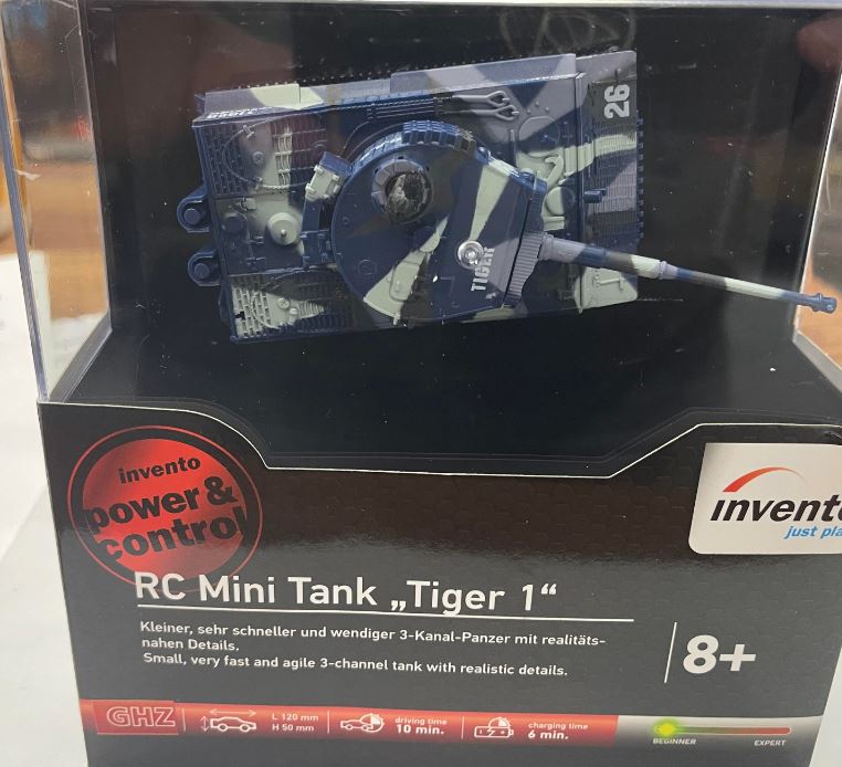 Invento Products 500072 RC Dark Blue Camo Tiger 1 Mini Tank