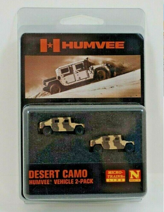 Micro-Trains 49945953 N Scale Desert Camo Humvee Vehicle (Pack of 2)