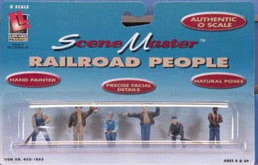 Life Like 433-1862 O Scale Railroad Workers and Crew w/Shovels, Etc.