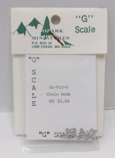 Ozark Miniatures OL-812-II G Scale Chain Hook (Pack of 8)