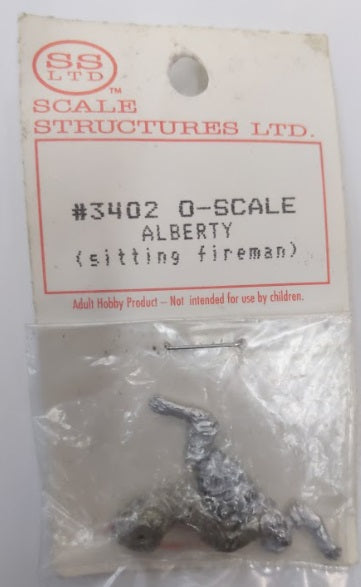 Scale Structures 3402 O Scale Alberty (Sitting Fireman) Metal Kit