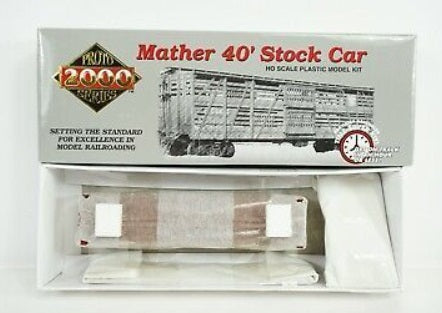 Life Like 30944 HO Scale Proto 2000 C&NW Single Deck Mather 40'''' Stock Car Kit