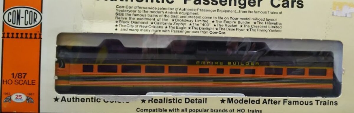 Con-Cor 0001-007908 HO Great Northern Empire Builder Budd Dome Car