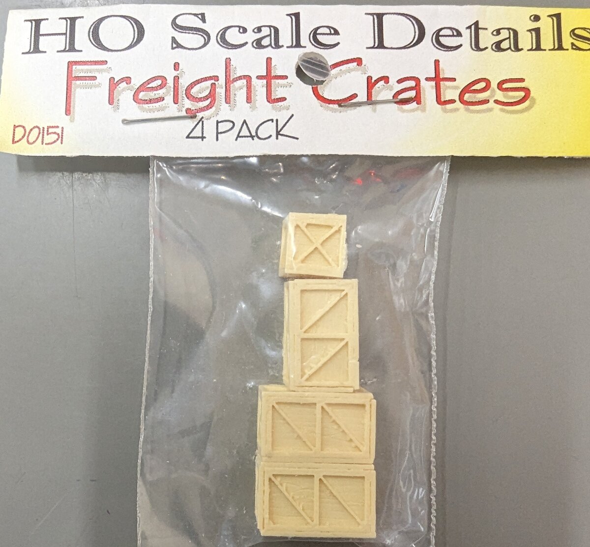Model Tech Studios D0151 HO Scale Details Freight Crates (Pack of 4)