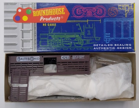 Roundhouse 3274 HO Brown Baltimore & Ohio Old Time Stock Car Kit