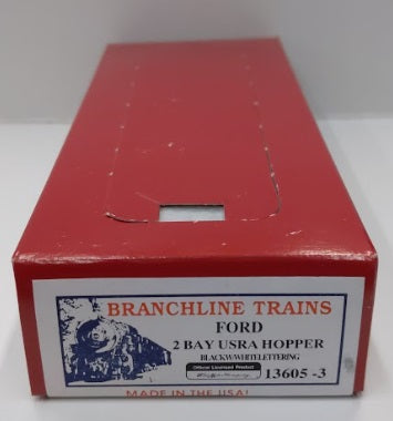 Branchline Trains 13605-3 HO Black Ford 2-Bay USRA Hopper Kit