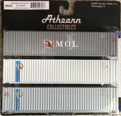 Athearn 99303 HO MOL 45' Container Assortment (Set of 3)