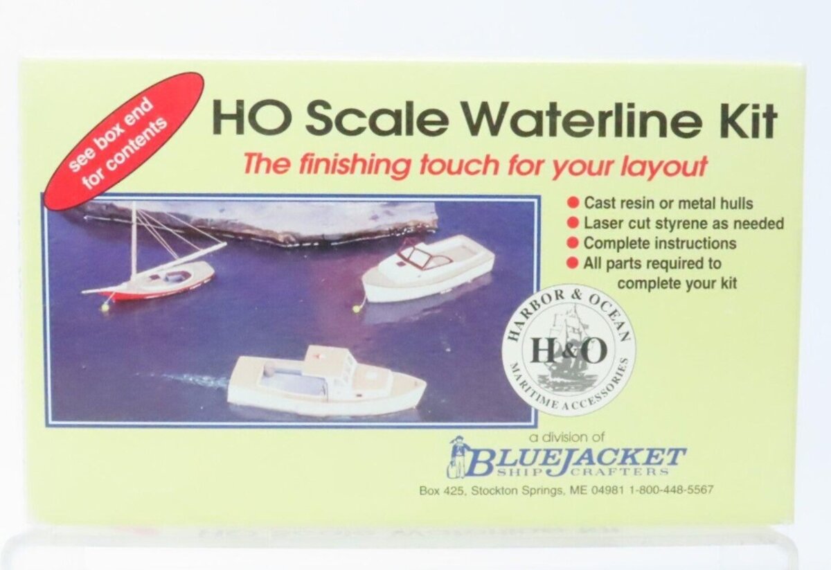 Harbor & Ocean 306 HO Scale Water Line Large Barge 6 7/8" X 4" Resin & Metal Kit