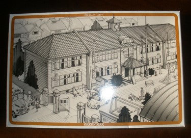 Green Max 48-5 N Scale Large School Structure Building Kit