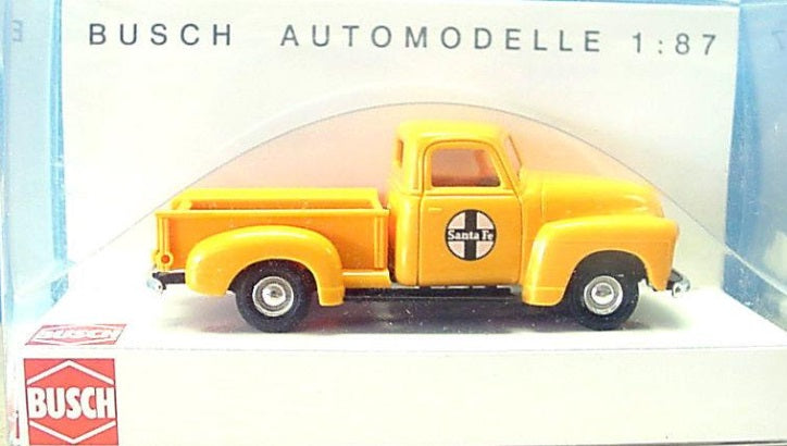 E-R Models 040-92106 HO Scale Busch Yellow Santa Fe 1950 Chevy Pick Up