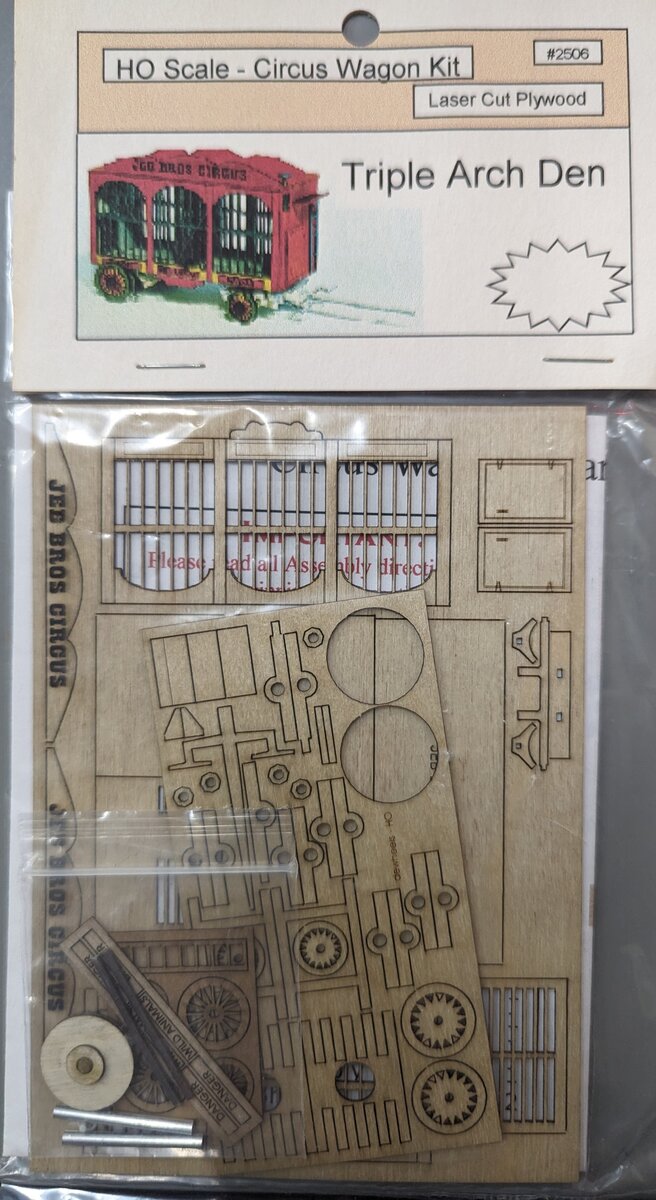 Dietrich Enterprises 2506 HO Triple Arch Den Circus Wagon Laser Cut Plywood Kit