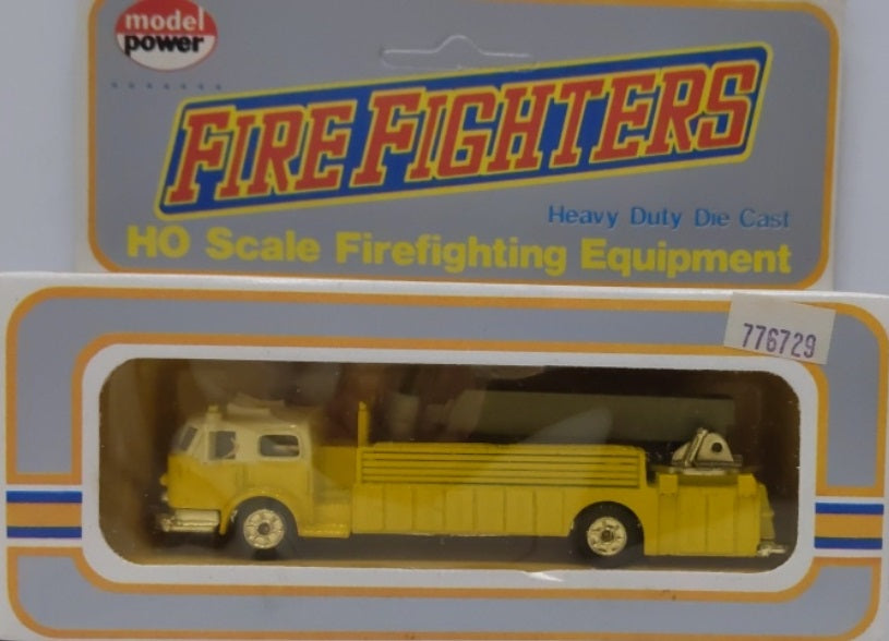 Model Power 776729 HO Fire Fighters Yellow & Cream Firefighting Equipment Truck