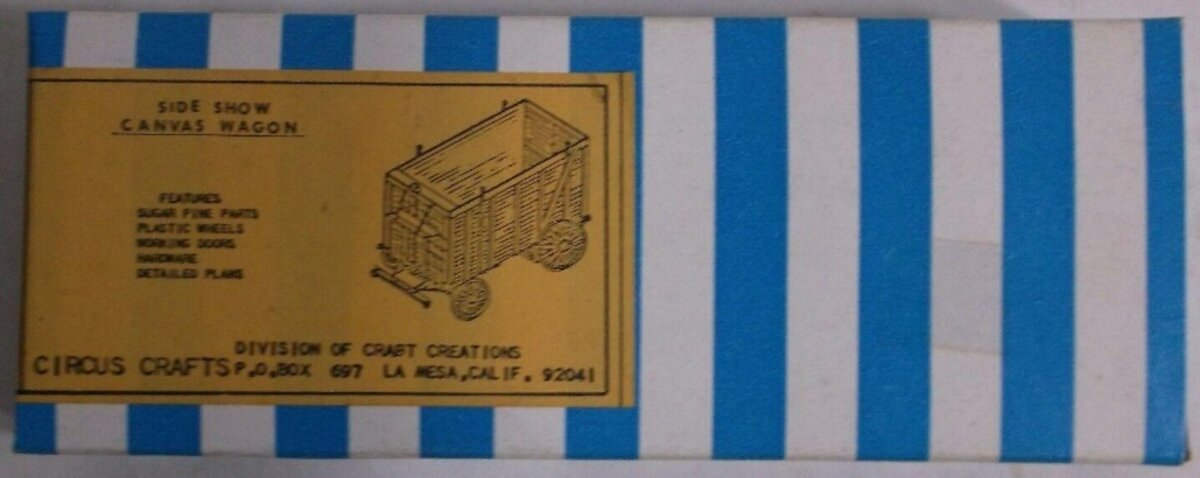 Circus Craft CW-17 HO 1/8 Scale Side Show Canvas Wagon Wood Kit