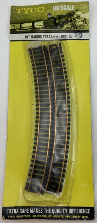 Tyco 918:100 HO Scale Curve Track 18" Radius (Pack of 4)