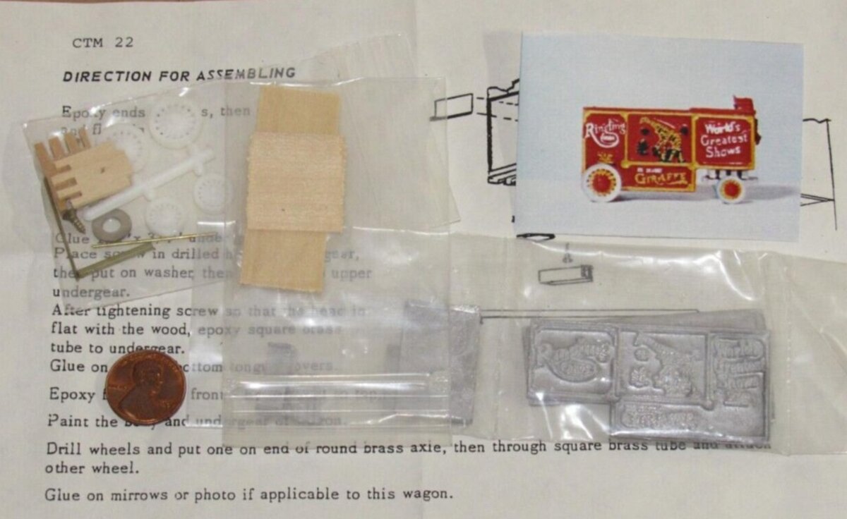 CTM 22 HO Scale Giraffe Circus Wagon Kit