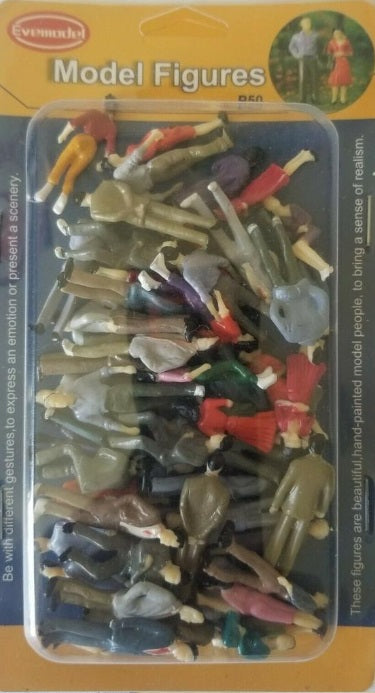 Evemodel P50 O Scale Painted People Model Figures (Pack of 50)