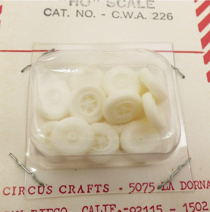 Circus Craft 12 HO Scale White Plastic Truck Wheel (Pack of 12)