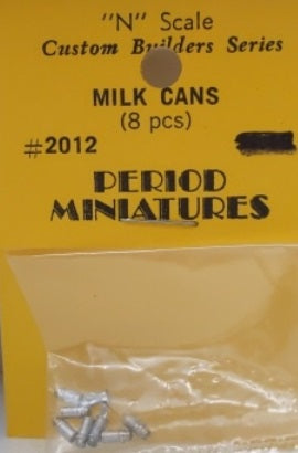 Period Miniatures 2012 N Scale Custom Builders Series Metal Milk Cans(Pack of 8)