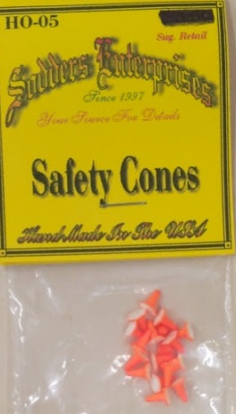 Sodders Enterprises HO-05 HO Scale Orange Safety Cones (Pack of 10)